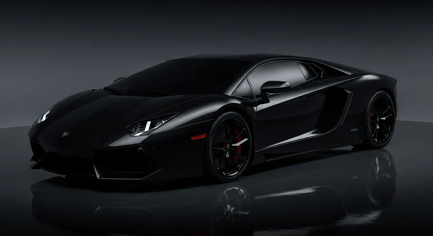 Sleek black sports car